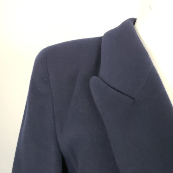 Holt Renfrew Retro Cashmere Navy Blazer Size 8 - Picture 2 of 10